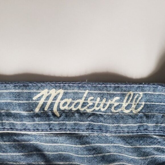 MADEWELL Shorts Conductpr Pinstripe Cotton Chambray 32 - Picture 8 of 9